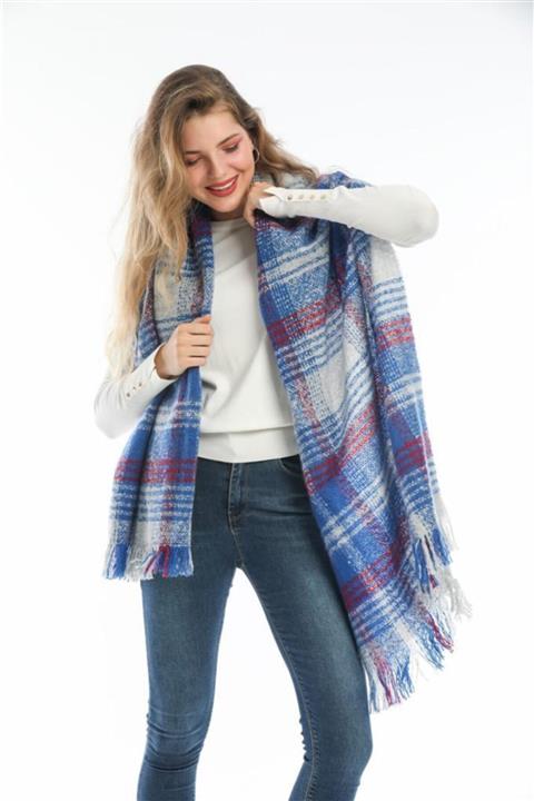 laviyonsa Kareli Çizgili Şal Atkı