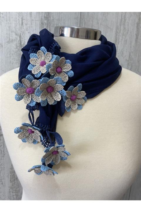 KAFTAN TAKI TASARIM Tığ Işi Pamuklu Fular 45x1.60cm