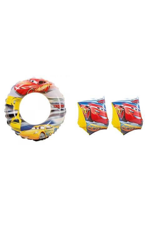 elife shop Es58260-1 Lisanslı Cars Arabalar Havuz Deniz Simit Kolluk Seti 2’li Set