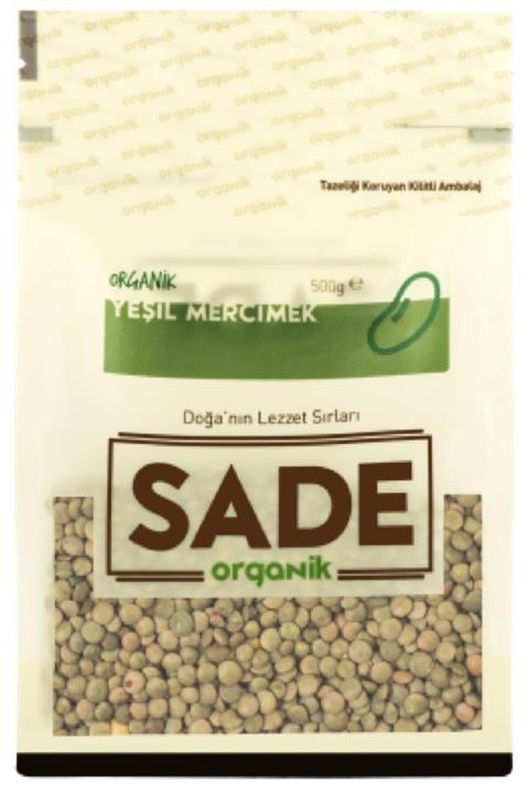 Sade Organik Yeşil Mercimek 500 Gr
