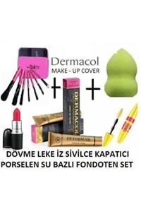 Mardinal Dermacol Makyaj Kapatıcı Set Fondoten Kapatıcı 209 Maskara + Makyaj Fırça Seti Ruj + Sünger