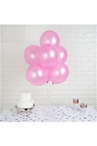 Bihızlı 105 Cm Ayaklı Balon Standı + 7 Adet Metalik Balon (pembe Renk)