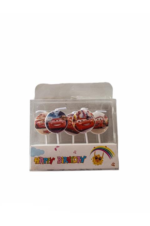 partiyy Cars Baskılı Mum 5'li