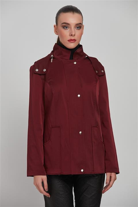 Butik Vedat Kadın Bordo Trençkot 17408