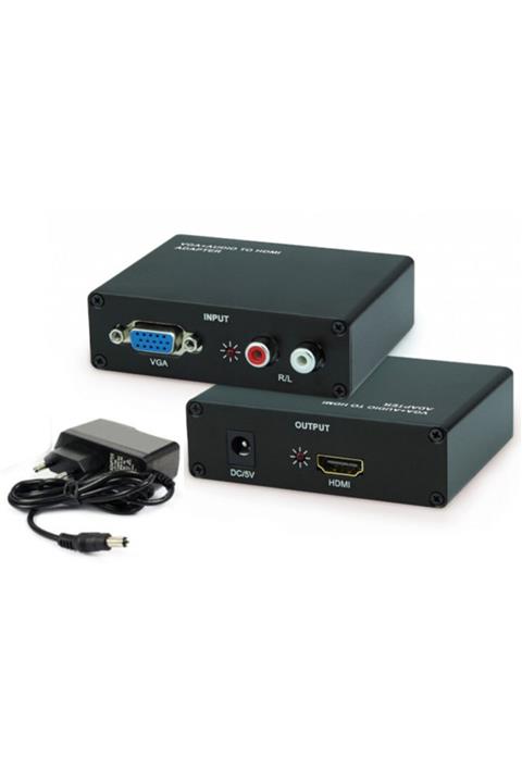 WOZLO Vga To Hdmi Ses Görüntü Çevirici Dönüştürücü Adaptörlü 1080p