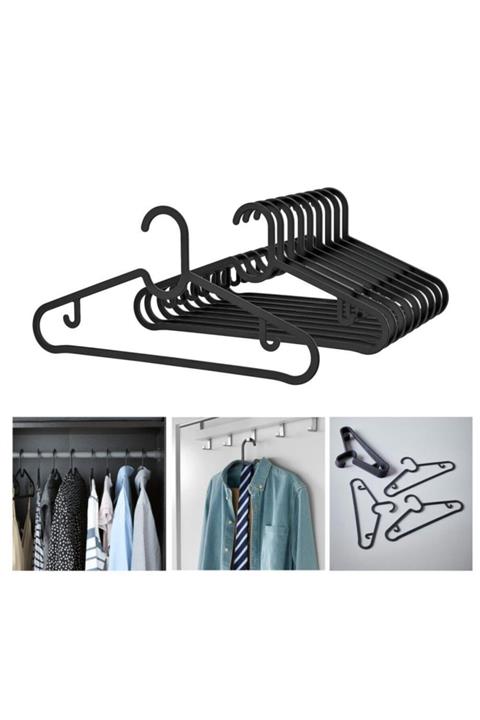 IKEA Spruttig Askı Siyah Esnek Plastik ( 10 Adet )