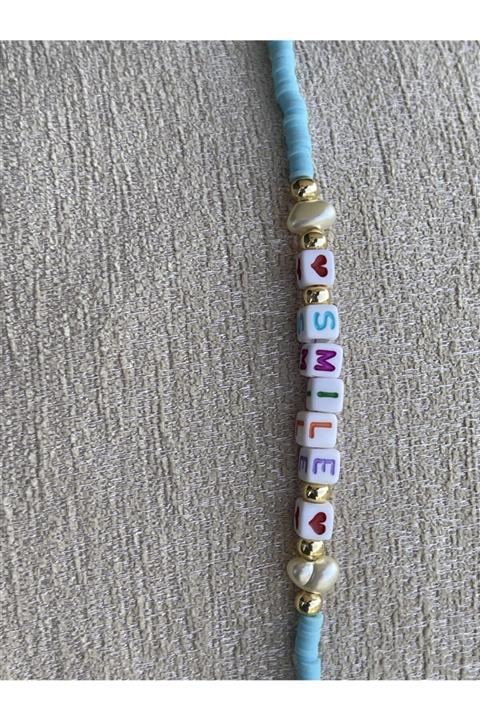 GMZ GARAGE Fimo Boncuklu Sedef İncili Yazı Tasarım Halhal