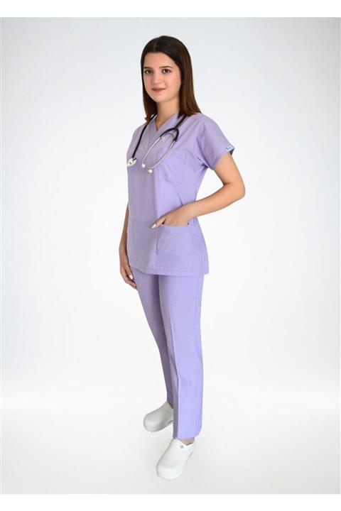 Nur Medikal Giyim Unisex Lila Terikoton Alt Üst Forma Takım