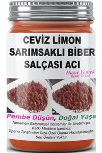 SPANA Ceviz Limon Sarımsaklı Biber Salçası Acı Ev Yapımı Katkısız 330gr