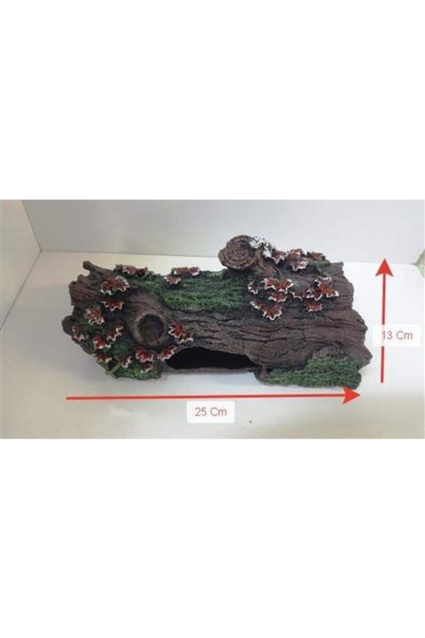 TROPİKAL Akvaryum Dekor Çiçekli Kütük