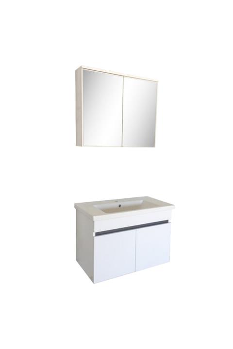 DOĞSAN MOBİLYA Üsküp 80 cm Takım Banyo Dolabı Beyaz