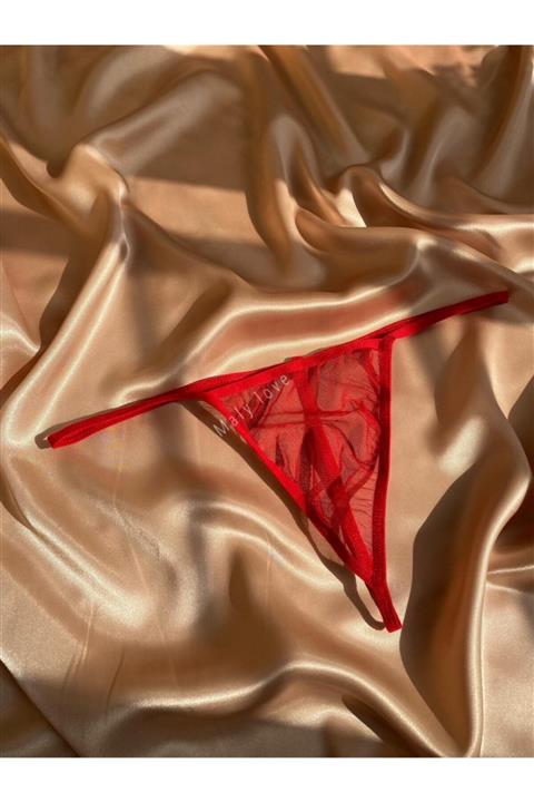 Maly Love Kadın Kırmızı Likralı String Tanga