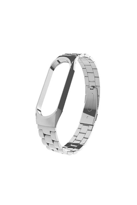 dijimedia Xiaomi Mi Band 4 Uyumlu Akıllı Saat Metal Kordon Kayış  Gümüş