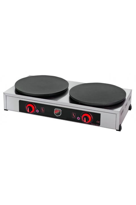 Işıkgaz Elektrikli Krep Makinesi 2 Pleyt Inox 40 Cmx2-