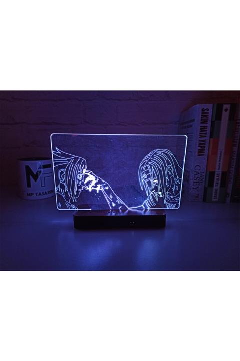 MF TASARIM Naruto Sasuke And Itachi Uchiha Love You Forever Anime Dekoratif Masa Lambası