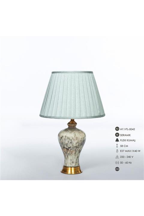 Vitale Seramik Masa Lambası Beyaz Ay.vtl-0042