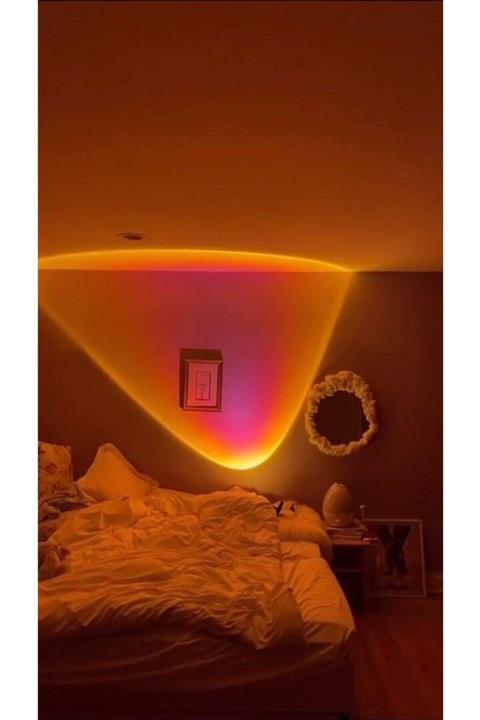 NeuNeon Gün Batımı Projeksiyon Masa Lambası Romantik Fotoğraf Çekimi Aydınlatma Standlı Usb Led Işık