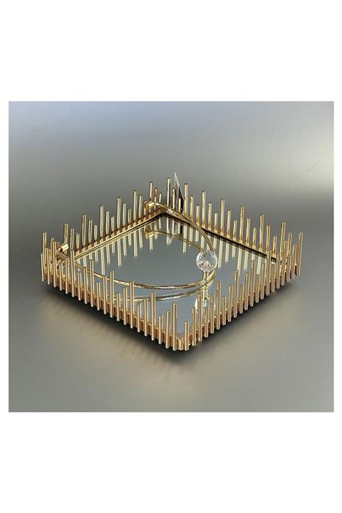 ACAR Lüx Gold Metal Kristal Toplu Aynalı Peçetelik