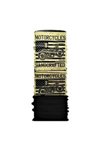 Kokostüm Amerikan Fon Motosiklet Temalı Siyah Polar Bandana