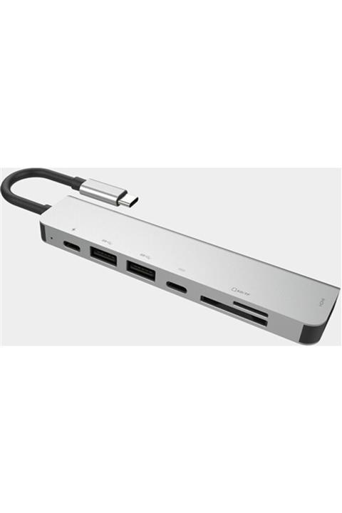 Pmr Type C Usb 3.1 7 In1 Adaptör 4k Hmi-2*usb 3.0 Sd-microsd Kart Okuyucu-2*type C Uyumlu