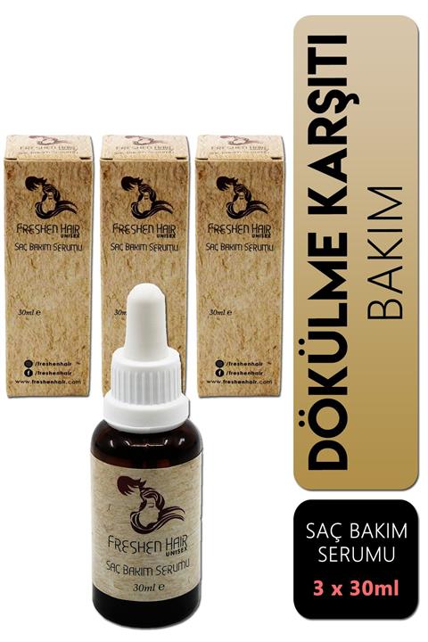 Freshen Hair Dökülen Yavaş Uzayan Saçlara Özel Bitkisel Saç Bakım Serumu 3 X 30 ml