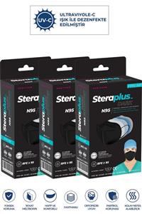 STERAPLUS Ffp2 Maske 10'lu 3 Kutu 30 Adet Siyah