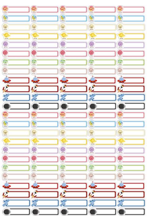 colortouch 120 Adet Uzay Temalı Kalem Etiketi