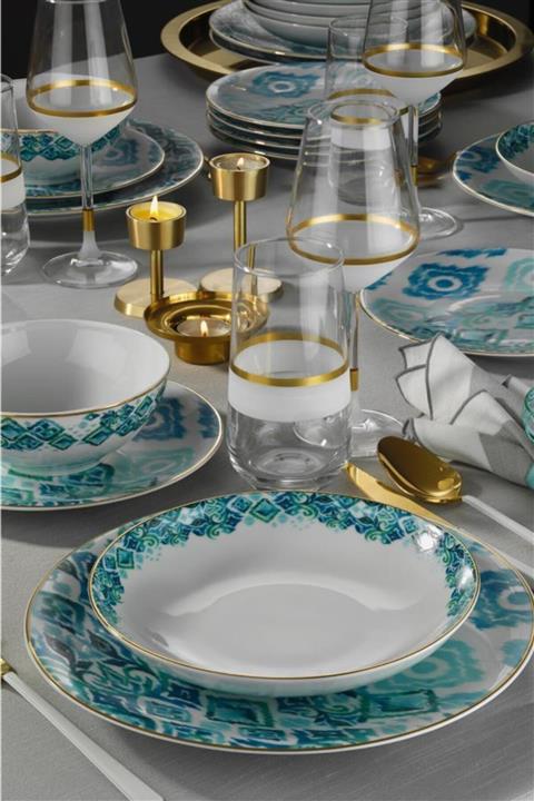 Kütahya Porselen Isabella Altın Fileli Yemek Seti 24 Parça