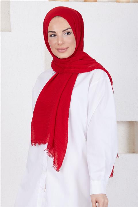 Madame Mary Bürümcük Şal Kırmızı