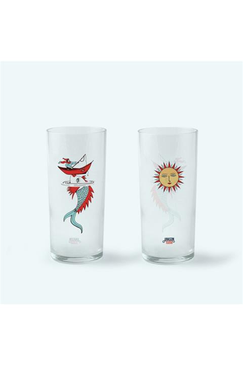 Hediyesepeti Anason İşleri - Yaz Rüyası 2'li Rakı Kadeh Seti - Rakı Bardağı - Bardak