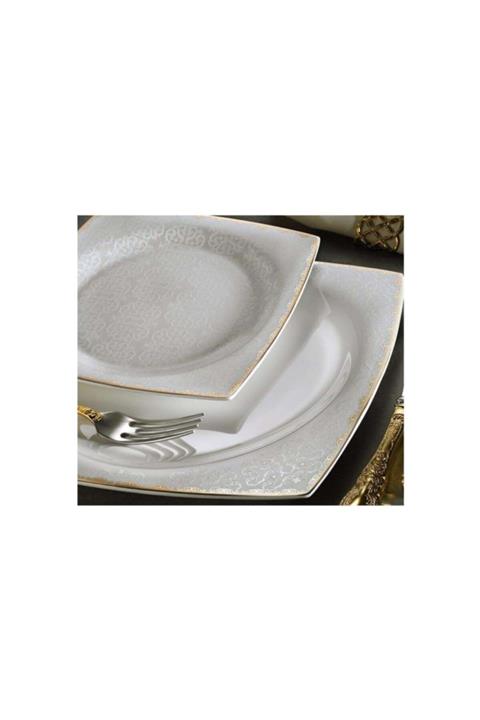 Aryıldız 45004 Square Bone Porselen 60 Prç Yemek Takımı