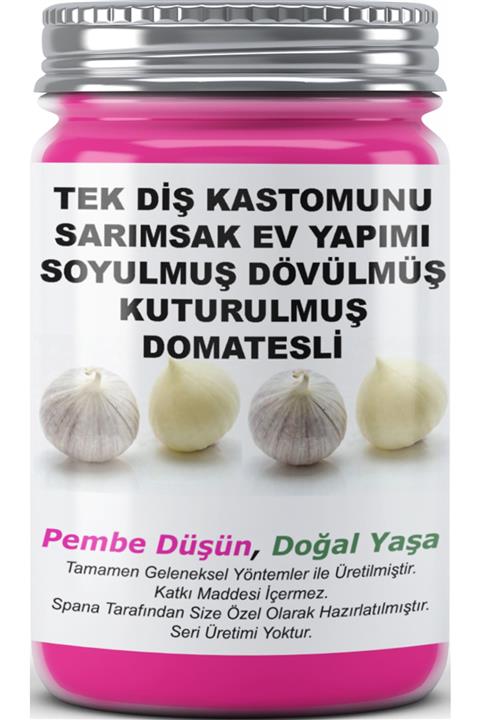 SPANA Tek Diş Kastomunu Sarımsak Soyulmuş Dövülmüş Kuturulmuş Domatesli Ev Yapımı Katkısız 330 gr