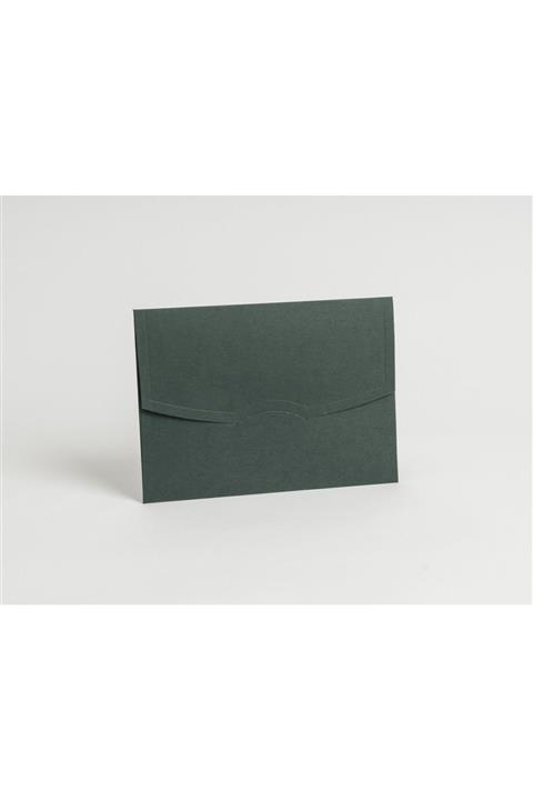 ARTİMED 14×20 Cm Koyu Yeşil Yatay Oval Kapak Davetiye Zarfı (100 Adet)