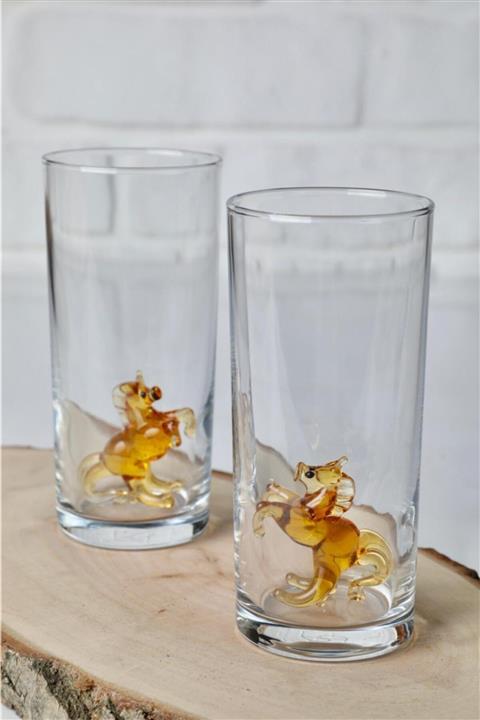 mosaicturk At Figürlü 2'li Rakı Bardağı Seti (kahverengi)