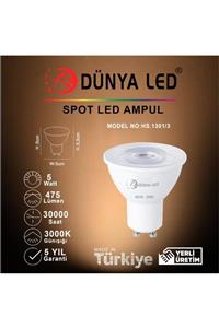 DÜNYA LED Hs.1301/3 5w Led Spot Gu10 3000k Günışığı