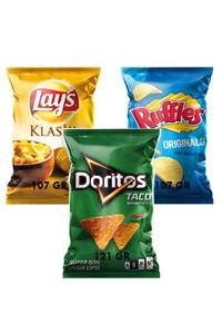 Frito Lay Lays 107gr + Ruffles 107gr+doritos 121gr