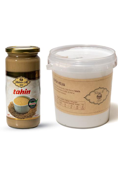 Helvacı Ali Cam Şişe Tahin Net:500gr Köpük Helva Net:400gr