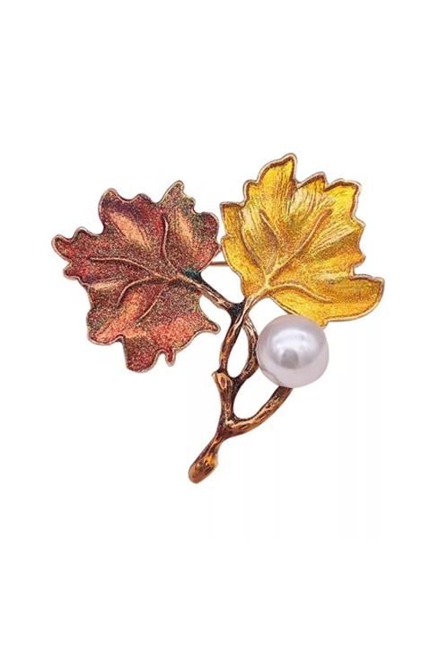 Esra Pamir Incili Yaprak Broş