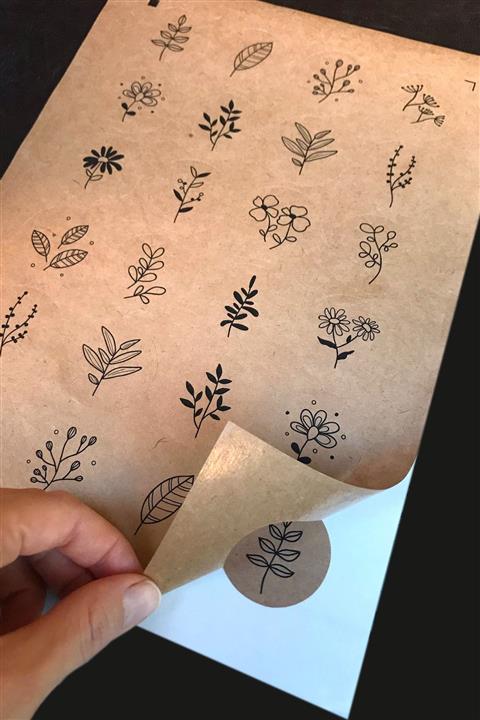 Dekorden Kraft Sticker, 4x4 Cm. 48 Adet