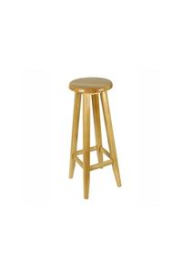 Oktay Naturel Yuvarlak Bar Tabure 80 cm