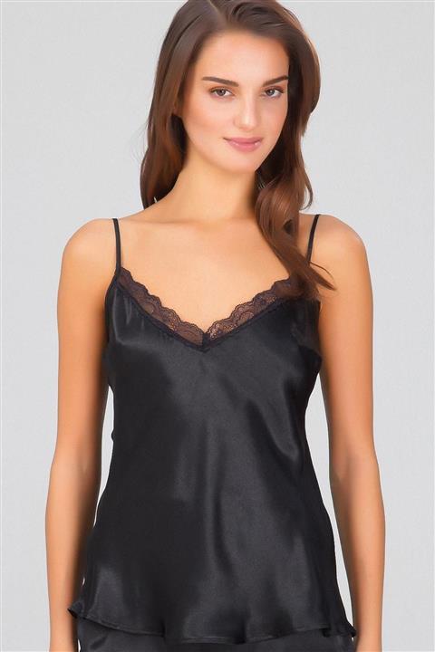 Kom Ince Askı Mikro Düz Kadın Atlet Sofia Saten Atlet