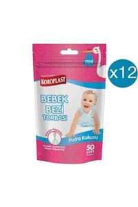 Koroplast Bebek Bezi Torbası Pudra Kokulu 50'li X 12 Paket