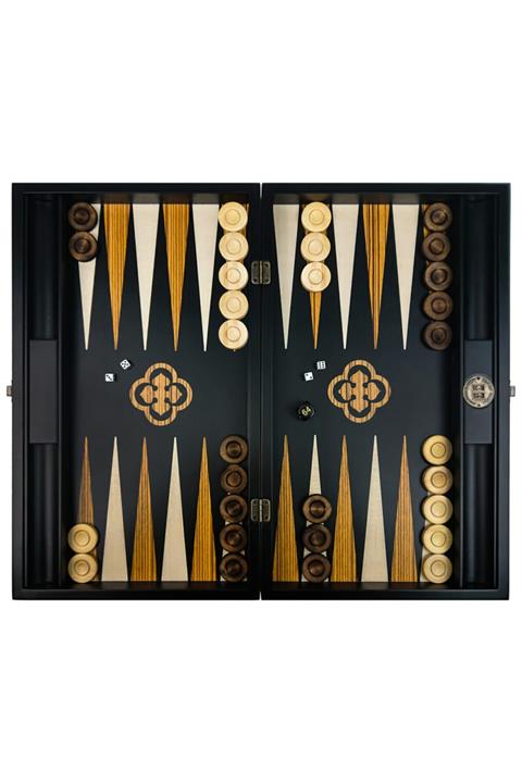 SARAY TAVLA Ahşap Tavla Seti Siyah Yonca