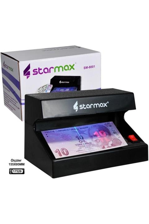 RimmaStore Starmax Sm-8001 Para Kontrol Cihazı Pilli 4w Mor Işık