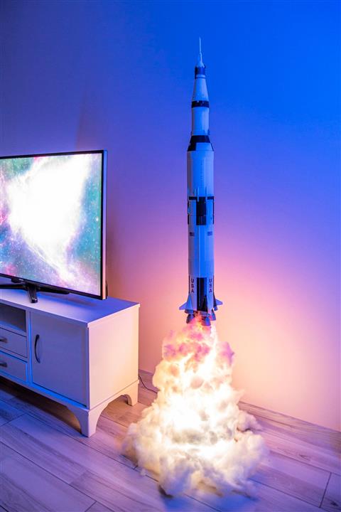 ex3der Apollo 11 Saturn V Roket Lamba 1.5 Metre Efektsiz Sabit Işık