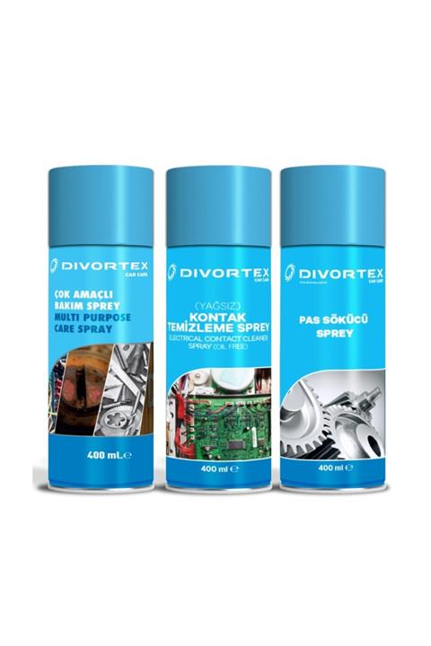 Divortex 3 Farklı Bakım Temizlik Sprey Seti 400 Ml X 3 Adet