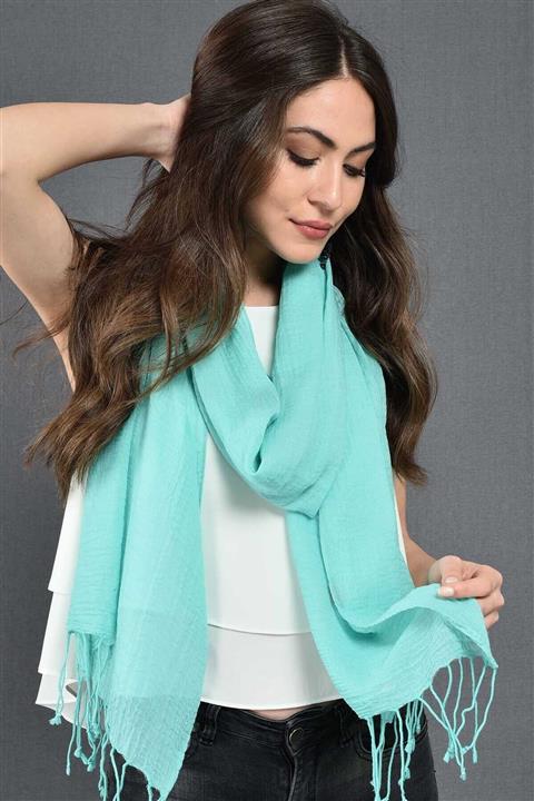 Dosimira Kadın Su Yeşili Modal Pamuk Fular 45x195 cm