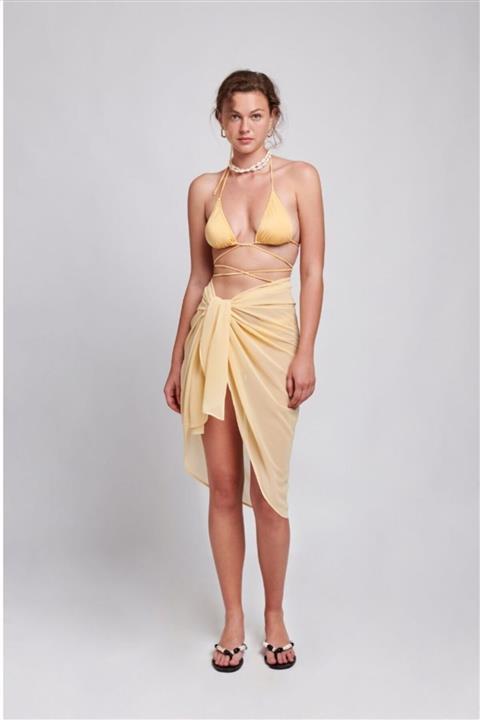 IAMNOTBASIC Kadın Yarım Ay Kesim, Şifon Violet Pareo