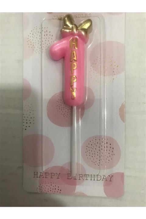 Dr. Gusto Kurdelalı Pembe Sayı Rakam Mum 1