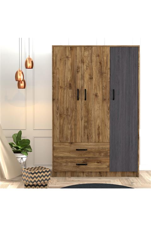 Mezza Grande Modern 3 Kapılı 2 Çekmeceli Gardırop 3502